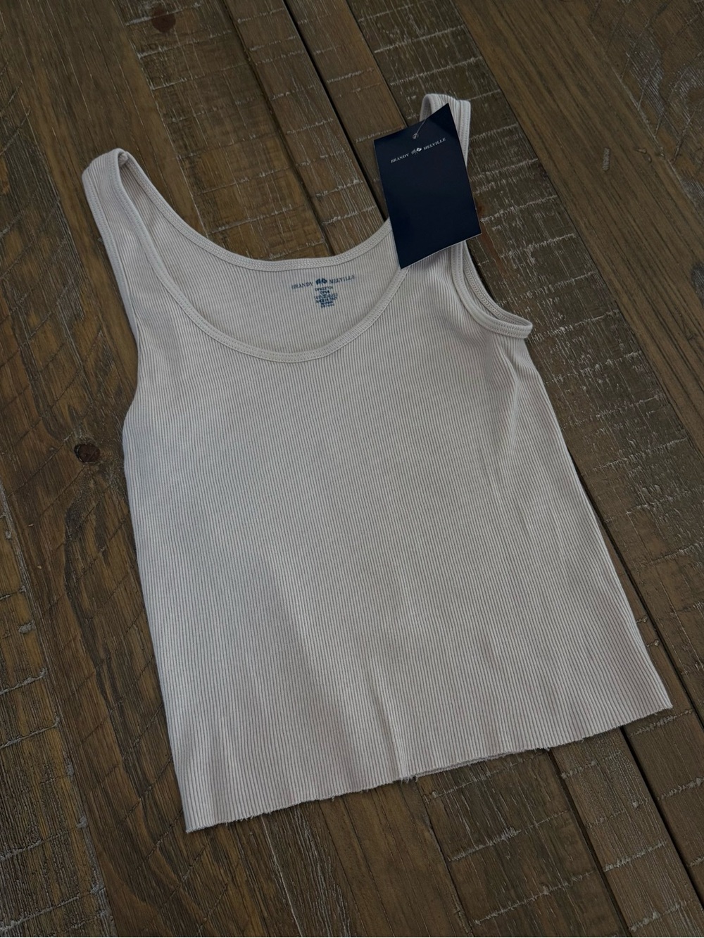 Brandy Melville Ribbed Tank Top - taupe color